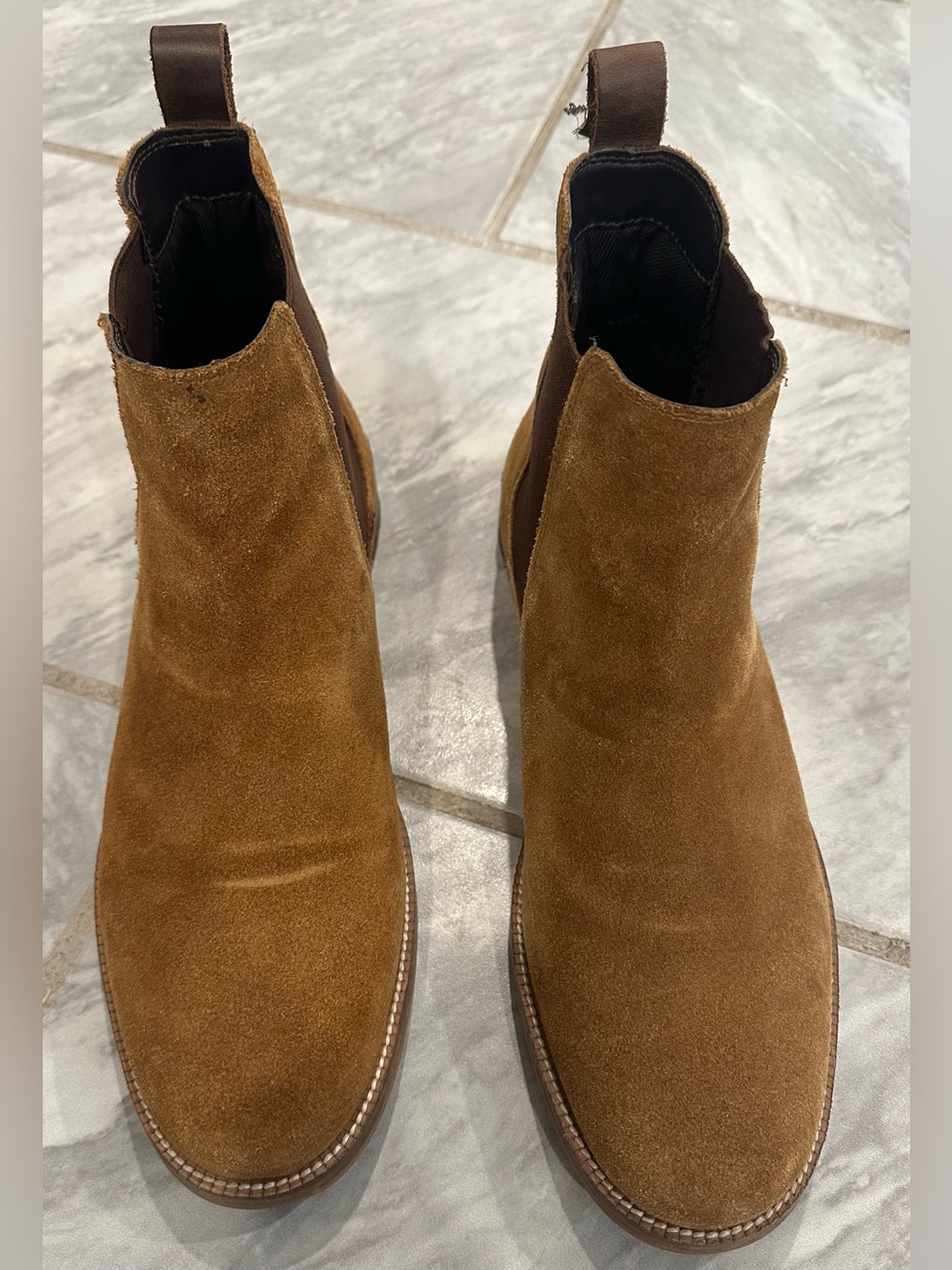 Crevo Mens Suede Chestnut Slip On Ankle Boots Size 10
